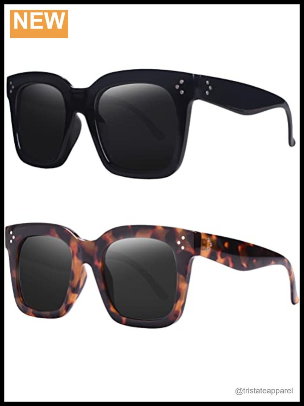 Oversized Square Sunglasses UV400 Protection Retro Full Frame Shades